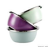 Миска металл. н/рж крашеная 22см (160)