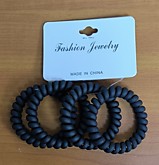 Набор резиночек силикон. 4шт Пружинка черная (12)