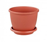 Горшок цв. "Афина"  2,2л с подд. корич М6522 (22)