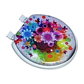 Сиденье д/унитаза мягкое с/рис Бабочки на цветах (17)