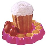 Пасхальное блюдо №1 (пласт.) Бриг (50) (круглое, 12 ячеек + кулич)