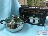 Кастрюля н/рж с крышкой двойное дно 18см MZ-8 (40)