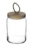 Банка с бамб.крышкой стекло. Круглая 860мл Woody (12)