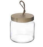 Банка с бамб.крышкой стекло. Круглая 576мл Woody (6)