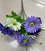 Цвет. Ромашки букет трехцвет. 7 голов 7 веток 45см (40)