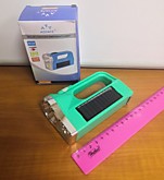 Фонарь аккумуляторный с ручкой USB (солн. батар.) 7388 (120)