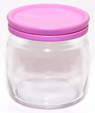 Банка стекл. Cesni розовая пластик. крышка 500мл SL (12)