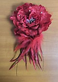 Заколка зажим Цветок с перьями М20/21