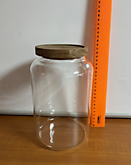 Банка с бамб.крышкой стекло. Круглая  2,5л