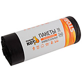 Мешки д/мусора 240л 10шт/рул. особо прочные Рыжий кот ПВД черные 36мкм арт.006979 (10)