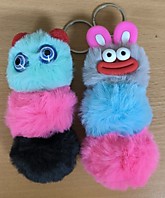 Брелок меховой гусеничка с глазками